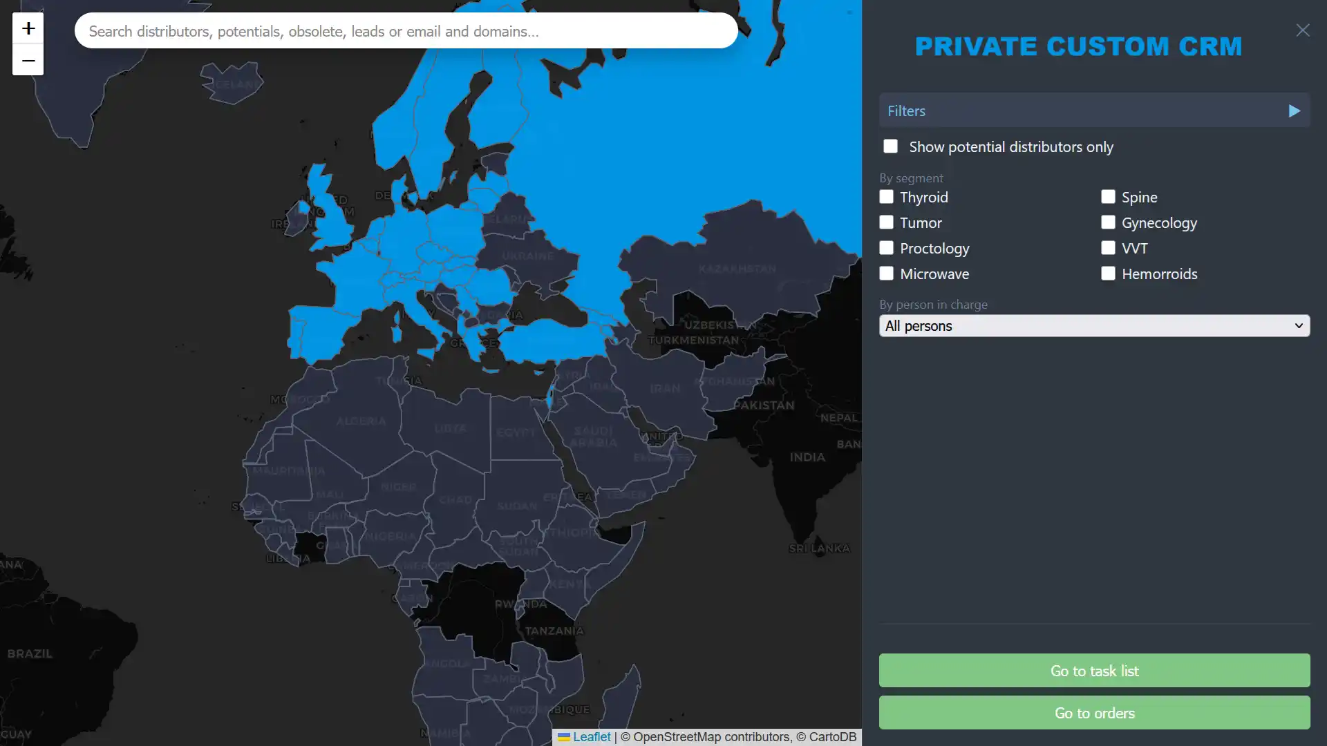 CRM Dashboard snapshot